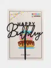 Белый топпер "Happy Birthday" для украшения торта