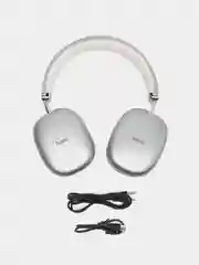 Серебряный наушники беспроводные Hoco W-35 Premium, Bluetooth, Type-C, Jack 3.5