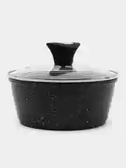 Черный ковш литой "Гранит", алюминиевый, 2 л, 18 см