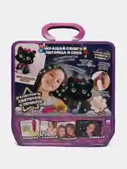 Плюшевый черный котенок SHIMMER STARS, со светящимися блестками, 20 см