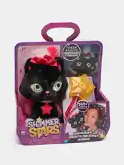 Плюшевый черный котенок SHIMMER STARS, со светящимися блестками, 20 см