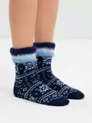 Светло-синий женские шерстяные носки