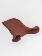 Коричневый капор с начёсом, капюшон с воротником
