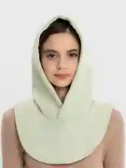 Мятный капор с начёсом, капюшон с воротником