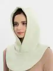 Мятный капор с начёсом, капюшон с воротником