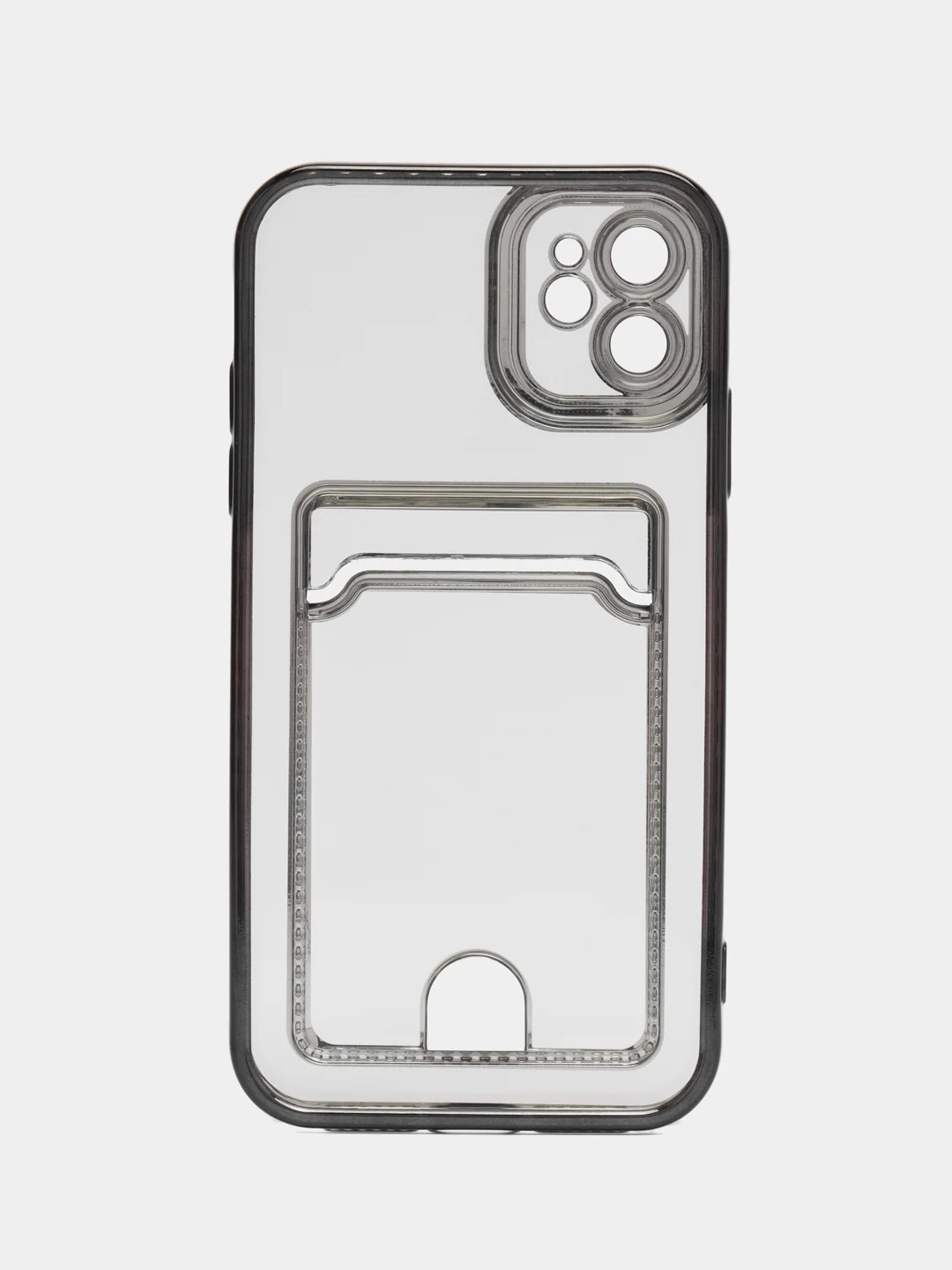 Черный чехол на Айфон, с карманом для карт, IPhone XR 11 12 13 14 15 Pro Max, картхолдер