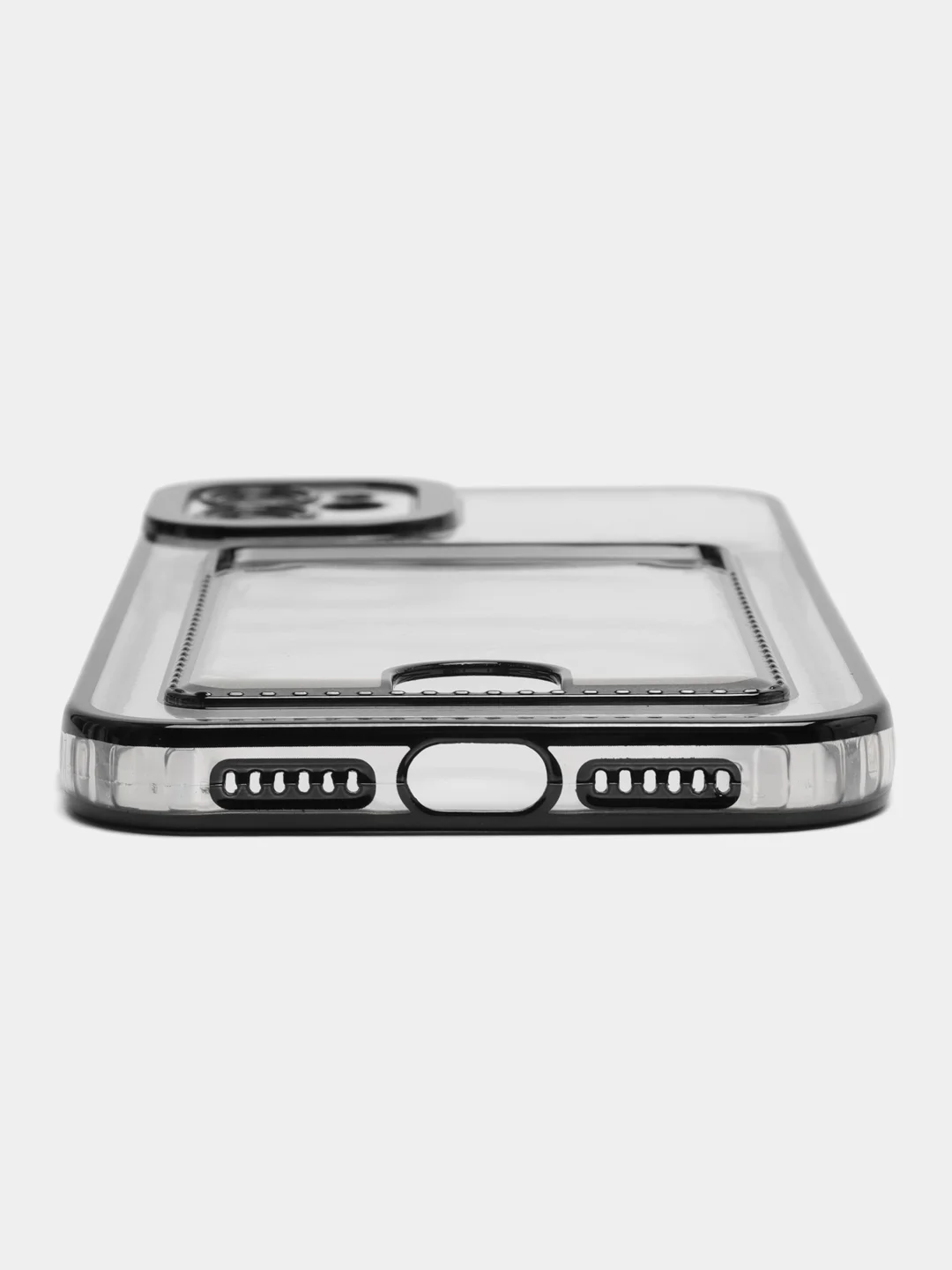 Черный чехол на Айфон, с карманом для карт, IPhone XR 11 12 13 14 15 Pro Max, картхолдер
