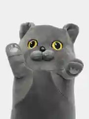 Угольный кот-батон мягкая игрушка-антистресс, подушка