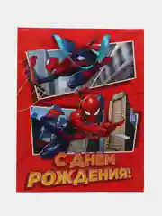 Красный пакет подарочный "Человек-паук", 31 х 40 х 11,5 см