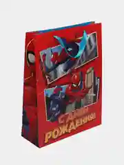 Красный пакет подарочный "Человек-паук", 31 х 40 х 11,5 см