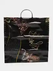 Коричневый пакет подарочный с пластиковой ручкой/Прочный пакет на каждый день