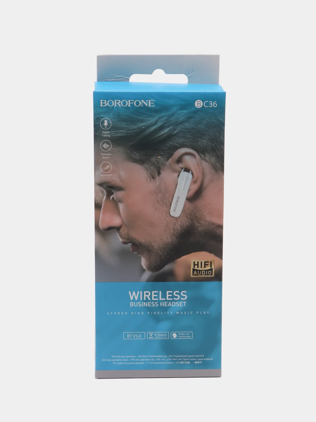 Белый беспроводная Bluetooth гарнитура, Borofone BC36, 6 часов работы