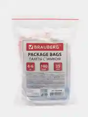 Пакеты с замком ZIP LOCK "зиплок", комплект 100 шт., 40х60 мм, ПВД, толщ. 35 микр