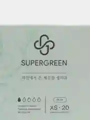 Зеленый прокладки женские ежедневные SUPERGREEN