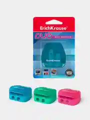 Пластиковая точилка ErichKrause Duo, два отверстия, с контейнером, 1 шт