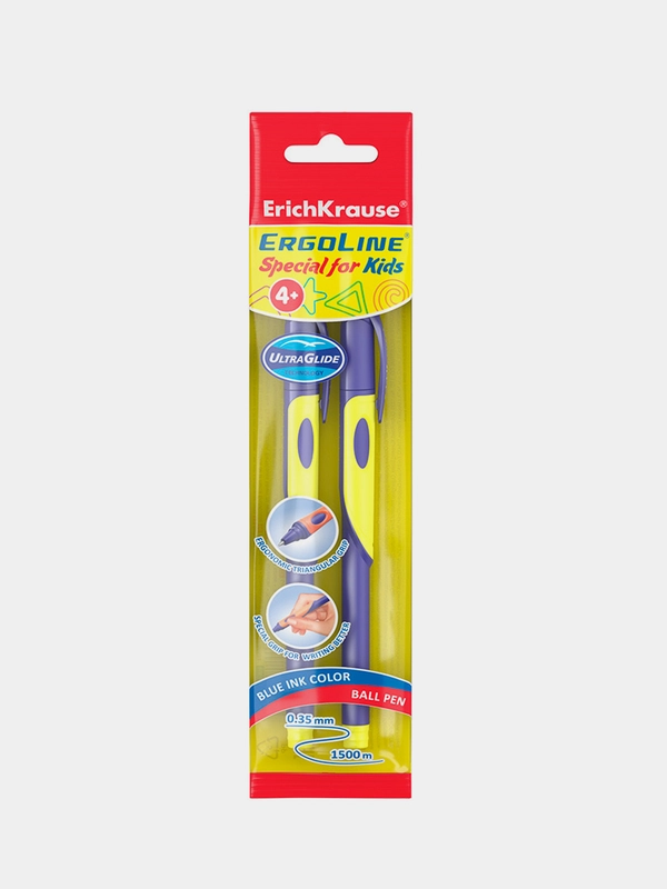 Ручка шариковая ErichKrause, Ultra Glide, синяя, 2 шт
