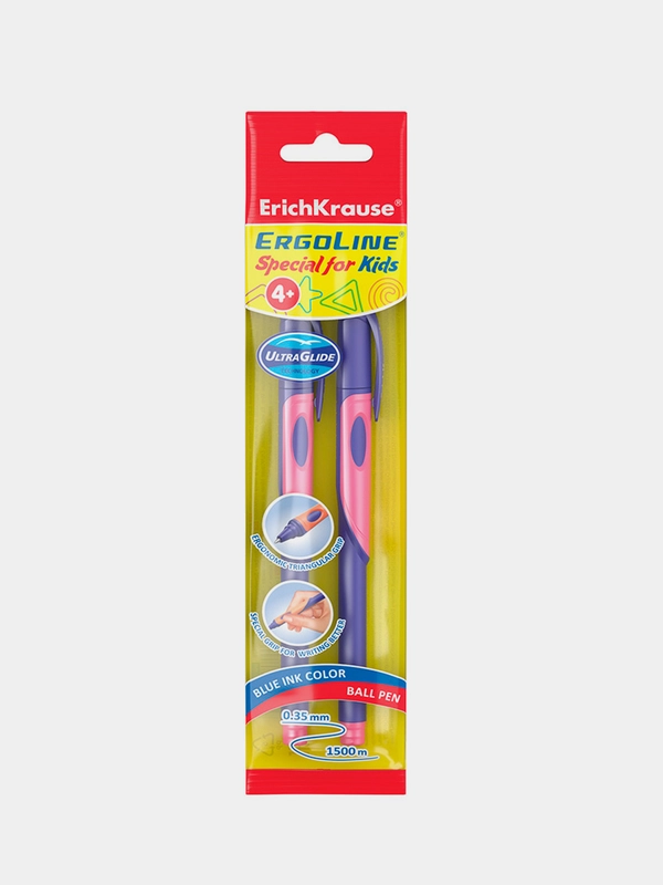 Ручка шариковая ErichKrause, Ultra Glide, синяя, 2 шт