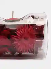 Красный саше с сухоцветами и свечкой, 6 цветов