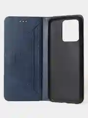 Темно-синий чехол-книжка GQ для Redmi 10C / Poco C40 из высококачественной искусственной кожи
