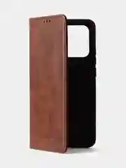 Тёмно-коричневый чехол-книжка GQ для Redmi 10C / Poco C40 из высококачественной искусственной кожи