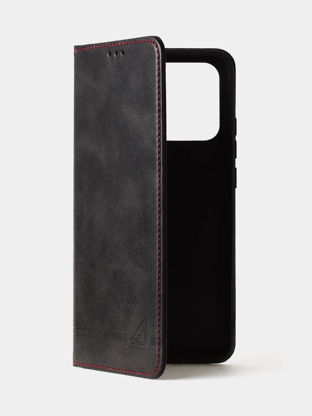 Угольный чехол-книжка GQ для Redmi 10C / Poco C40 из высококачественной искусственной кожи