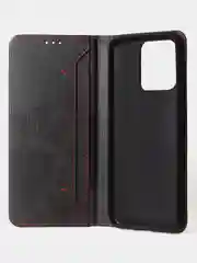 Угольный чехол-книжка GQ для Redmi 10C / Poco C40 из высококачественной искусственной кожи