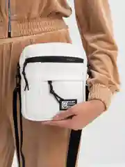 Белый сумка унисекс через плечо из холста