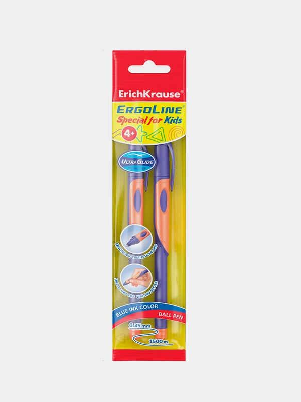 Ручка шариковая ErichKrause, Ultra Glide, синяя, 2 шт