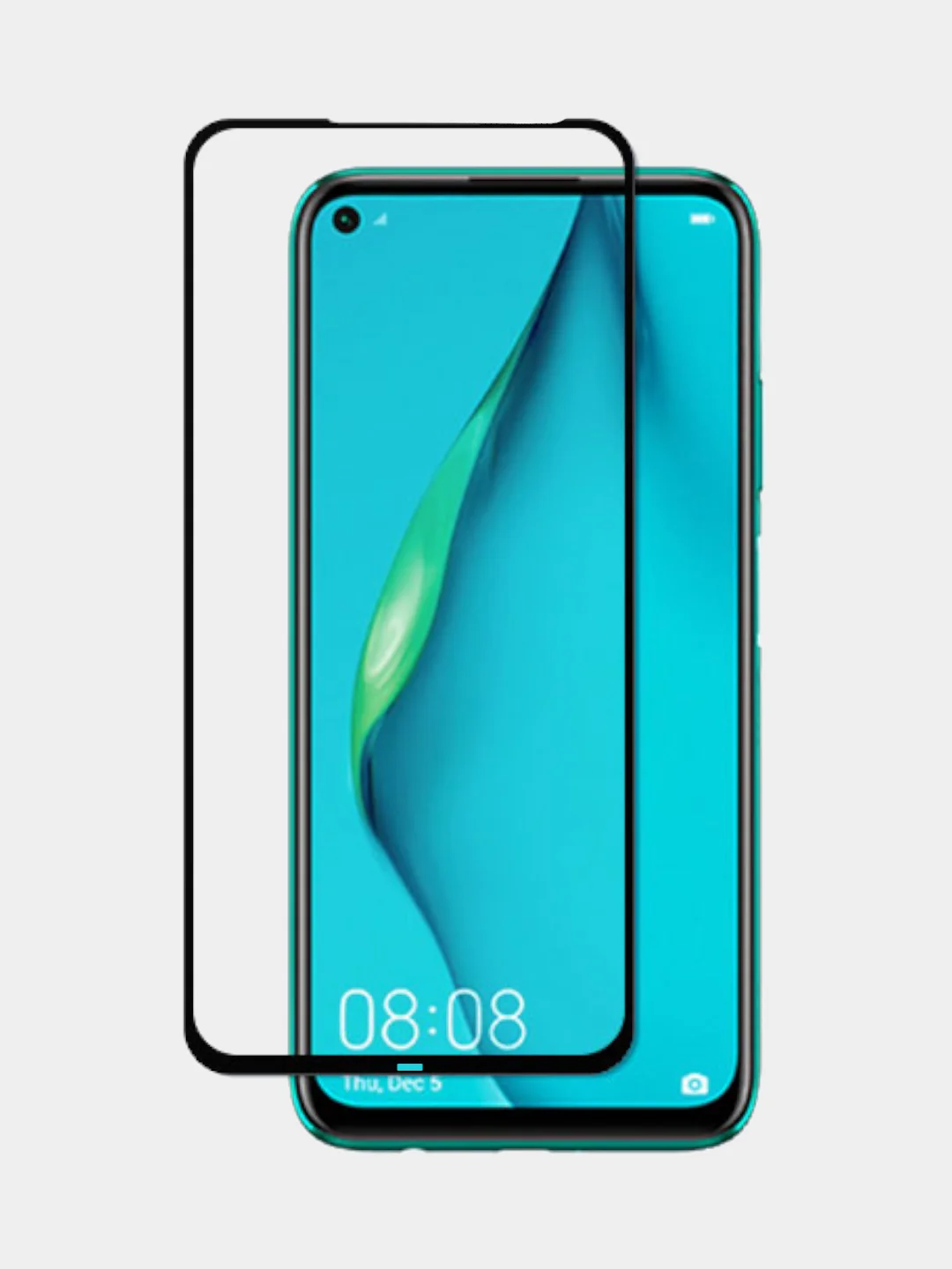 Черный защитное стекло 9D на Huawei P40 Lite, Хуавей П40 Лайт