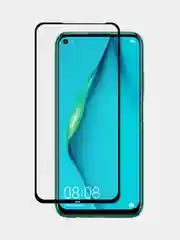 Черный защитное стекло 9D на Huawei P40 Lite, Хуавей П40 Лайт