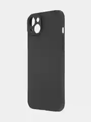 Черный чехол+ стекло для iPhone 15 Plus 15+ силиконовый ROSCO матовый с бортиком- защитой камер