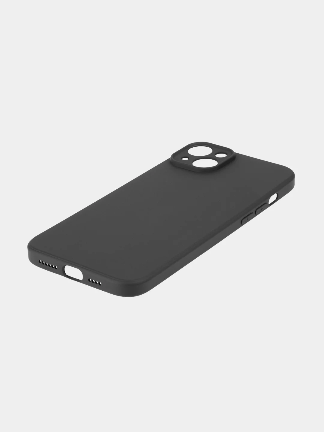 Черный чехол+ стекло для iPhone 15 Plus 15+ силиконовый ROSCO матовый с бортиком- защитой камер
