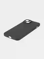 Черный чехол+ стекло для iPhone 15 Plus 15+ силиконовый ROSCO матовый с бортиком- защитой камер