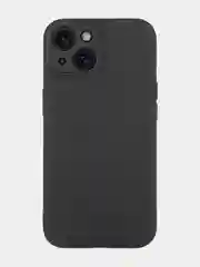 Черный чехол + стекло для iPhone 15 силиконовый ROSCO матовый тонкий с бортиком- защитой камер