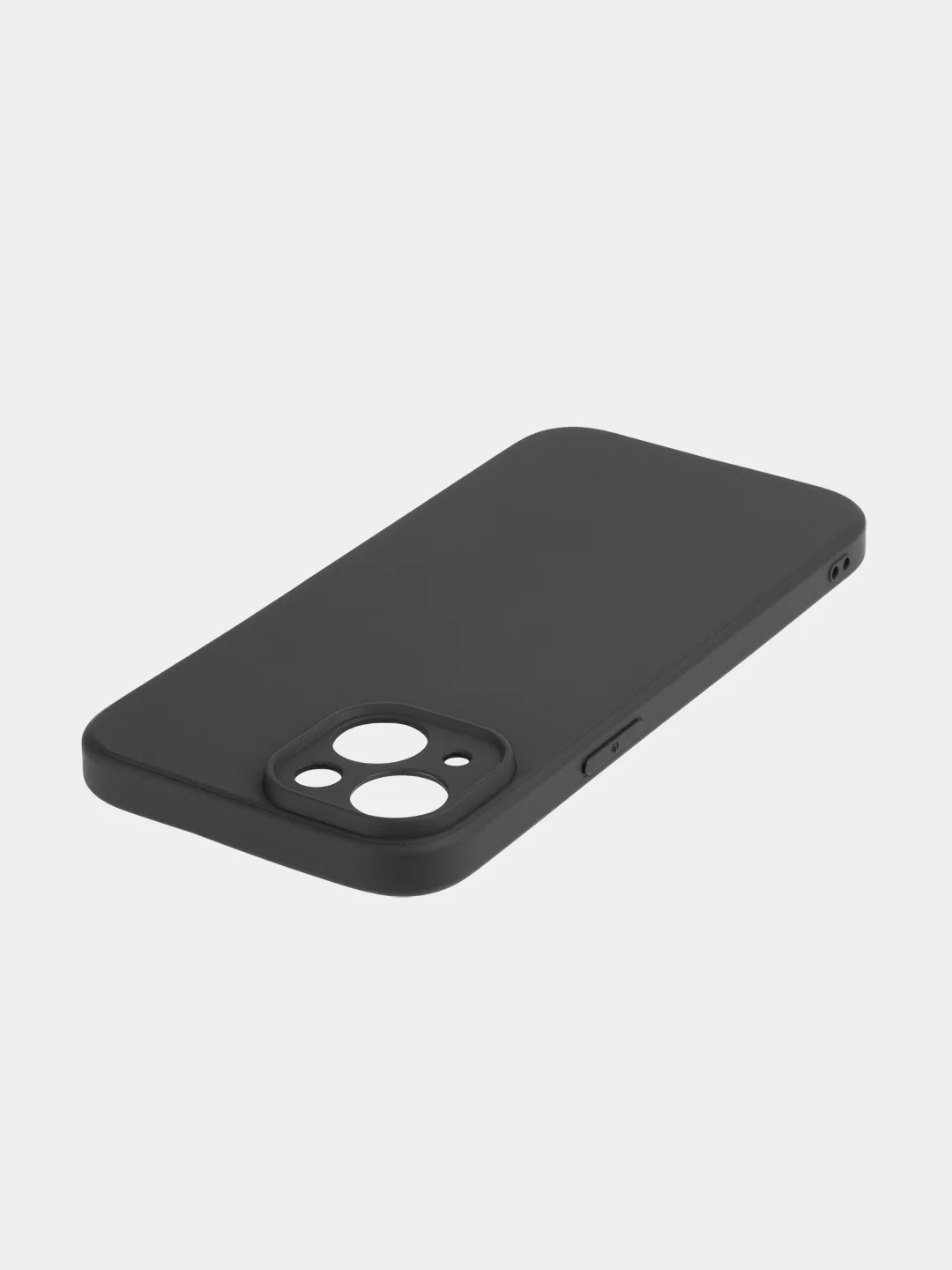 Черный чехол + стекло для iPhone 15 силиконовый ROSCO матовый тонкий с бортиком- защитой камер