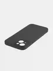 Черный чехол + стекло для iPhone 15 силиконовый ROSCO матовый тонкий с бортиком- защитой камер