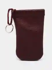 Багровый ключница из натуральной кожи