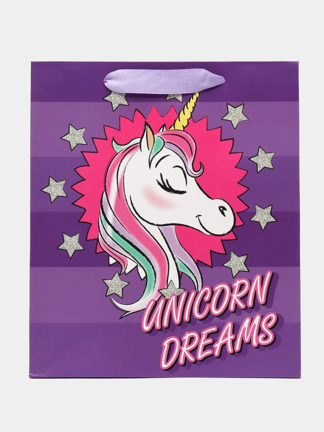 Фиолетовый пакет ламинат вертикальный "Unicorn dreams", Минни Маус, 23 х 27 х 11,5 см