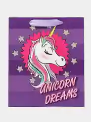 Фиолетовый пакет ламинат вертикальный "Unicorn dreams", Минни Маус, 23 х 27 х 11,5 см