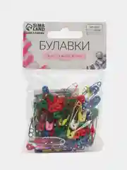 Булавки английские №0, 30 мм, 100 шт, цвет разноцветный