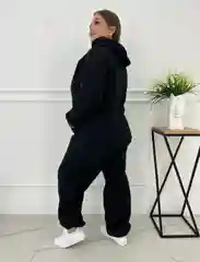 Черный костюм на флисе, больших размеров, Unisex