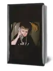 Черный обложка на паспорт твёрдая с принтом