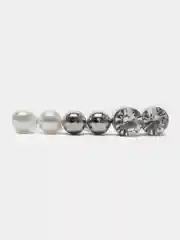 Серебряный сережки женские, набор: гвоздики, 20 пар