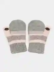 Серый варежки детские осенние из шерсти