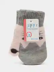 Серый варежки детские осенние из шерсти