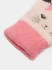 Тёмно-розовый варежки детские осенние из шерсти
