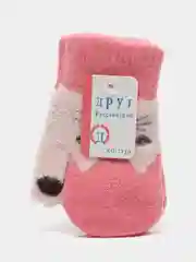 Тёмно-розовый варежки детские осенние из шерсти