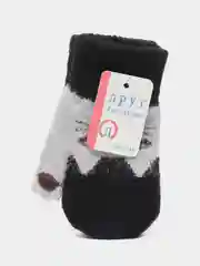 Черный варежки детские осенние из шерсти