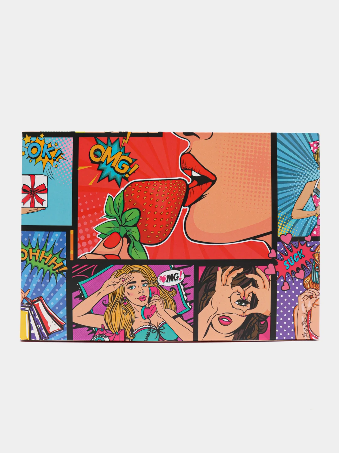 Красный коробка складная Pop-art комиксы, 16 х 23 х 7,5 см, 3 вида
