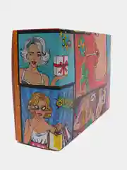 Красный коробка складная Pop-art комиксы, 16 х 23 х 7,5 см, 3 вида